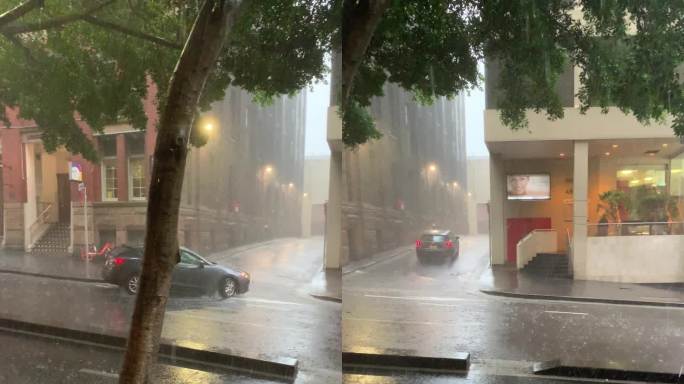 悉尼雨中街景