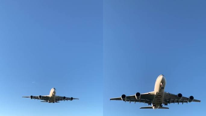 空客A380落地慢镜头