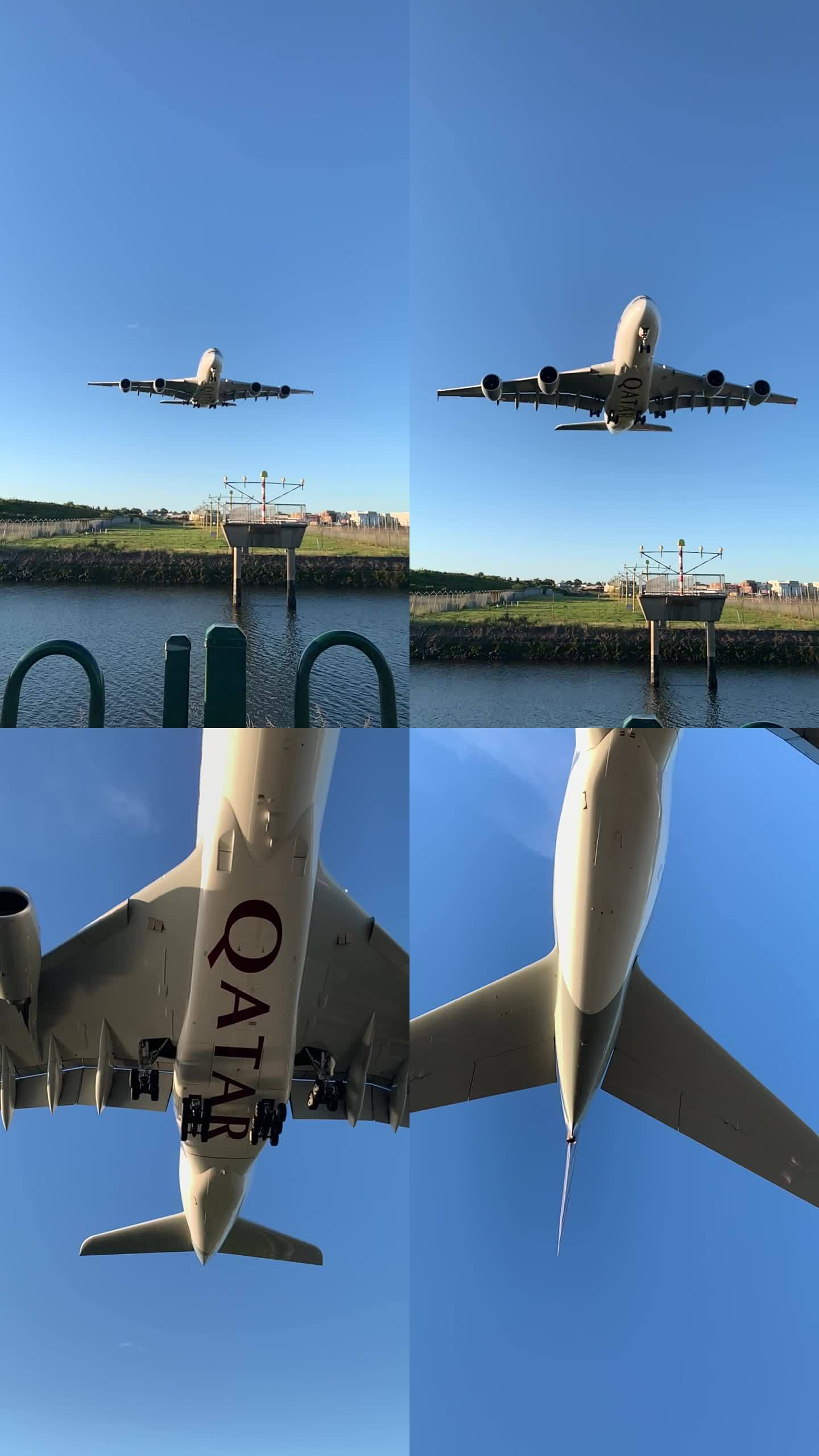 空客A380落地慢镜头