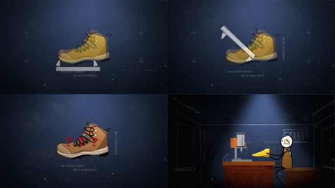 测量鞋子尺寸的动画