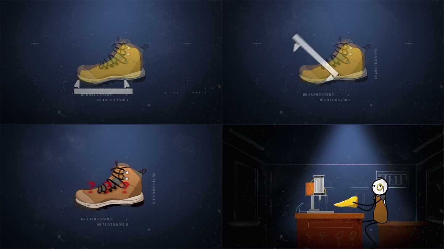 测量鞋子尺寸的动画