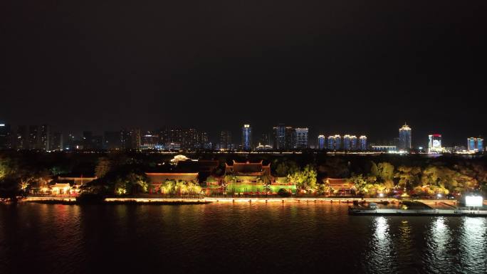 4K温州江心屿夜景航拍