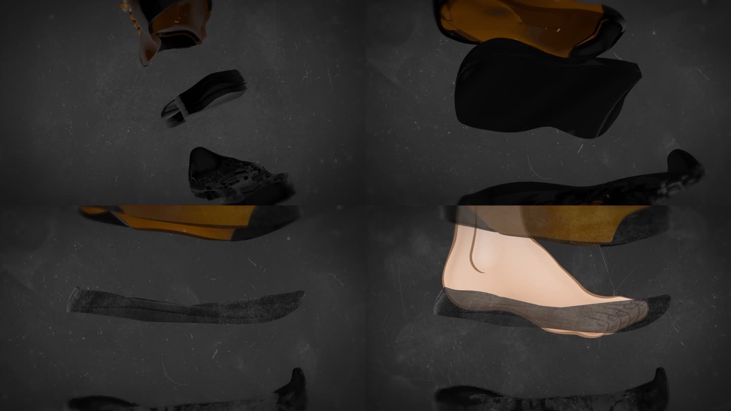 登山鞋的构造 皮面分层 动画