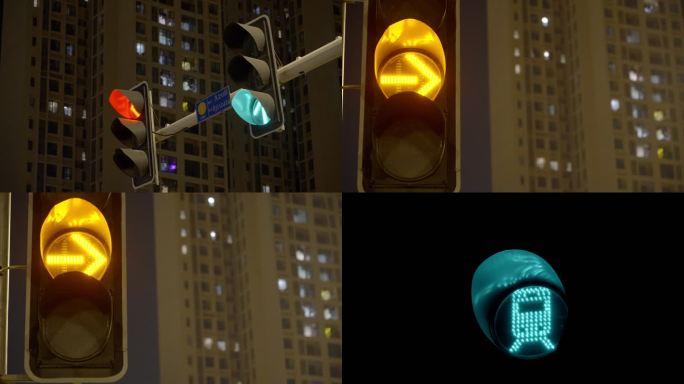 广州最新红绿灯人行道夜景合集