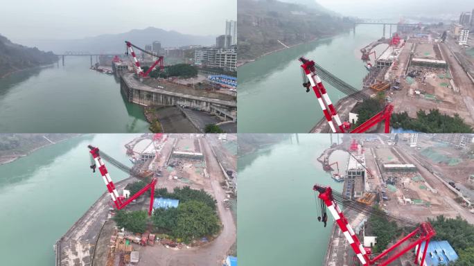 B358航拍水富市万里长江第一港