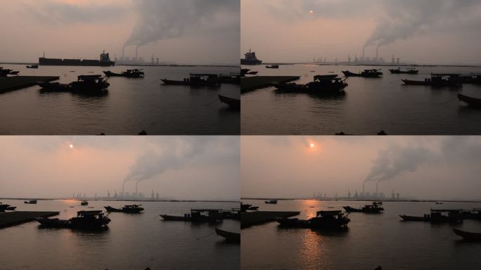 广西防城港东湾渔家乐边上大海的清晨