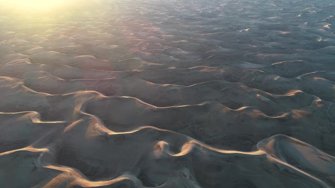 沙漠沙滩 清晨黄昏 朝霞日出 夕阳航拍