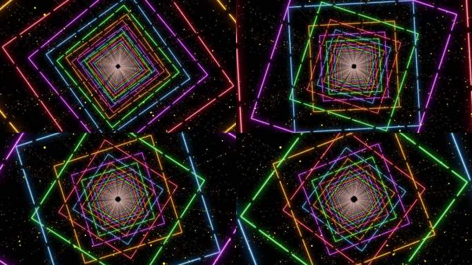 4K粒子正方形空间感穿梭彩色16版本二