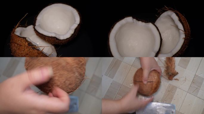 镜头合集开椰子敲椰子老椰子椰子水椰(1)