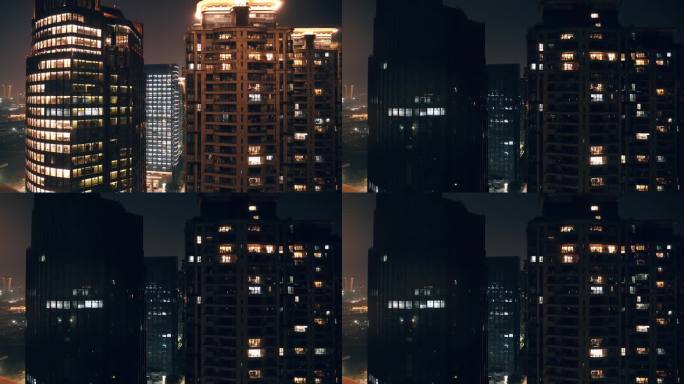 夜晚城市大楼熄灯4k延时视频素材