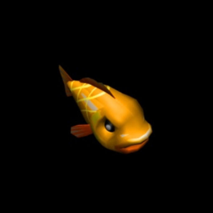 黄色小丑鱼游泳动作游戏怪物带通道三维卡通