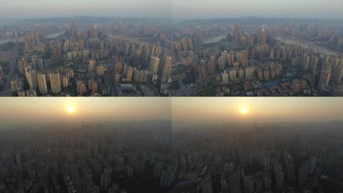 清晨城市航拍-重庆