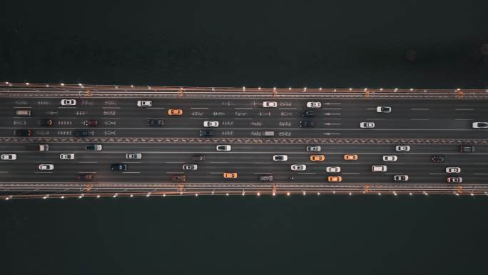 4K重庆城市桥面车流空镜
