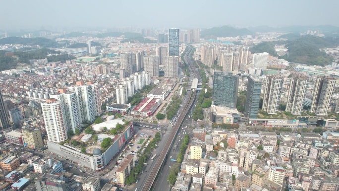 【正版素材】深圳龙岗区横岗街道全景