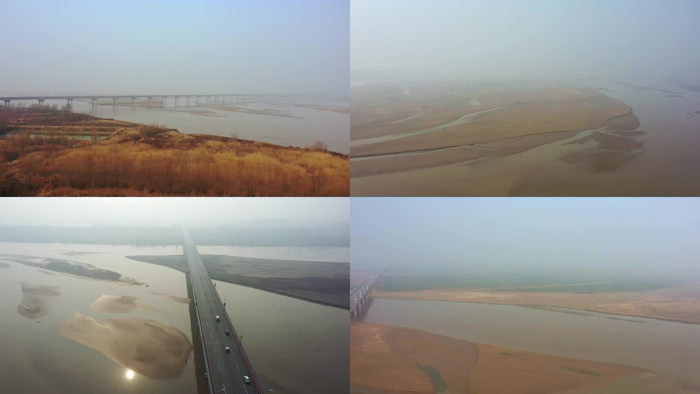 郑州黄河大雾航拍