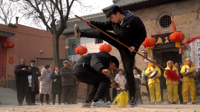 6条高清升格正月元宵社火广场锣鼓喧天素材