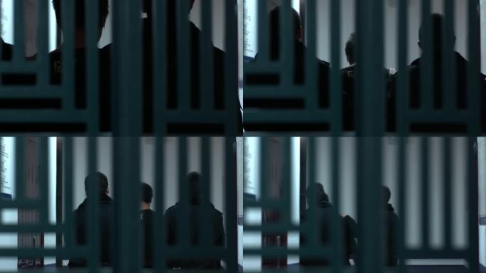 送进监狱收押犯人背影模拟