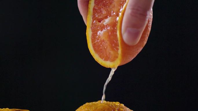 水果橙子与柠檬-挤橙汁倒橙汁柠檬汁
