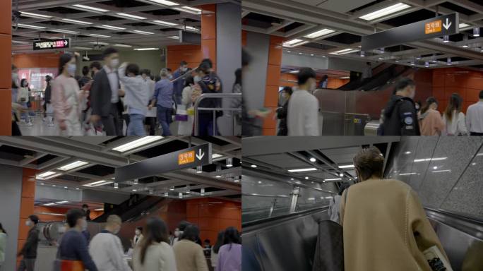广州地铁人挤人白领上下班合集