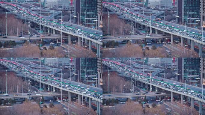 4K正版-长焦视角高架桥车流01