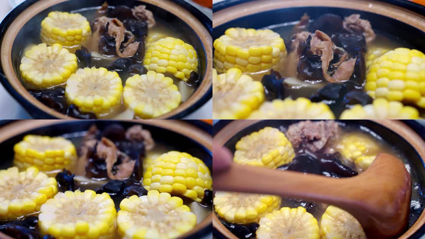 玉米排骨黑木耳炖汤煲汤