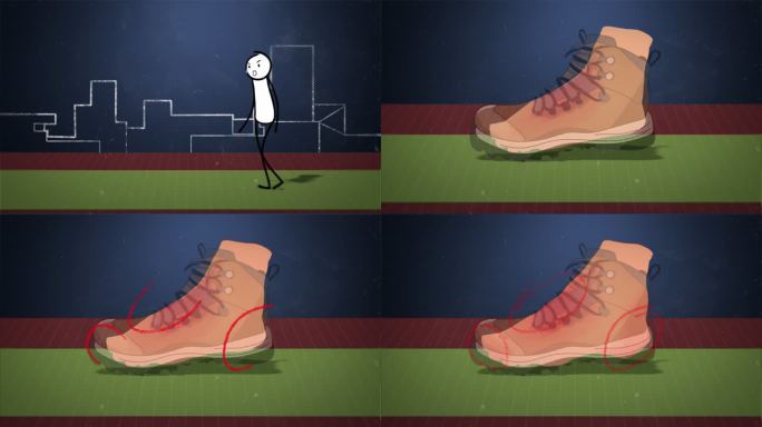 走路时鞋挤脚磨脚的动画