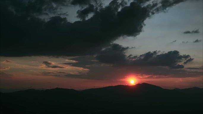 云南旅游宣传延时风光太阳落山落日晚霞