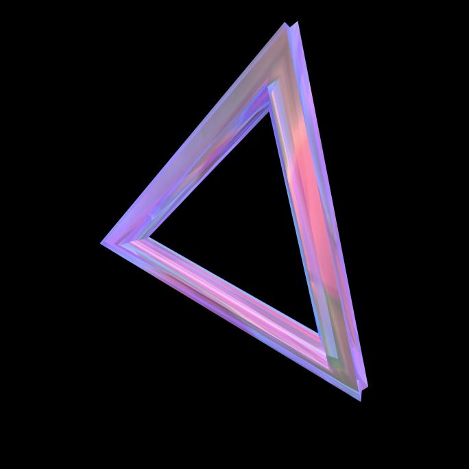 4K赛博朋克三角形 三角体几何装饰元素