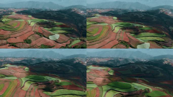 云南旅游农业宣传风光东川红土地斑驳色块
