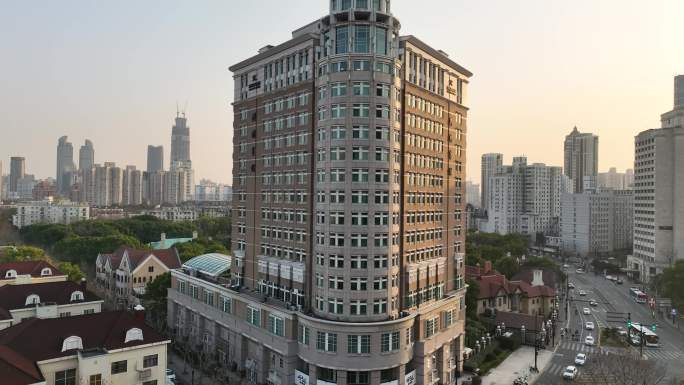 4K原素材-航拍上海兴国宾馆