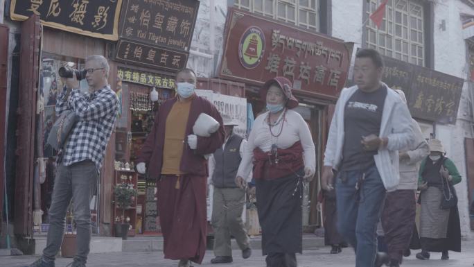 西藏拉萨街景人文生活