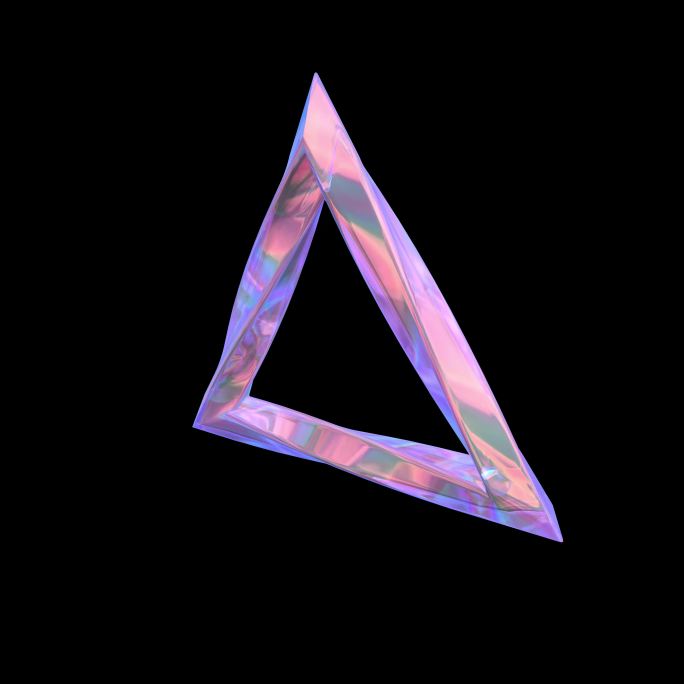 4K赛博朋克扭曲三角形 三角体几何装饰
