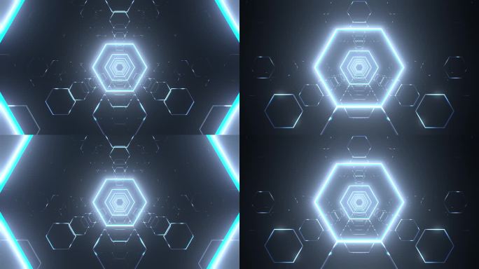 科技科幻 六边形隧道