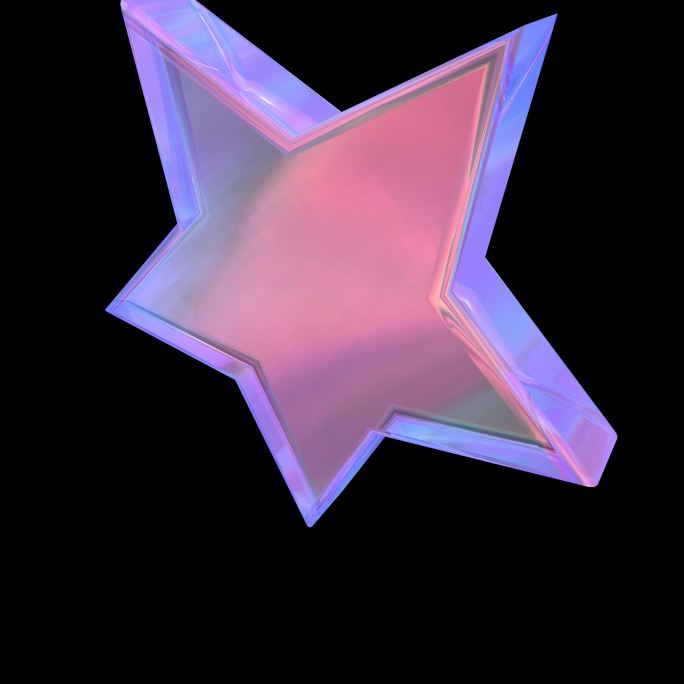 4K赛博朋克五角星 星星几何装饰元素星球