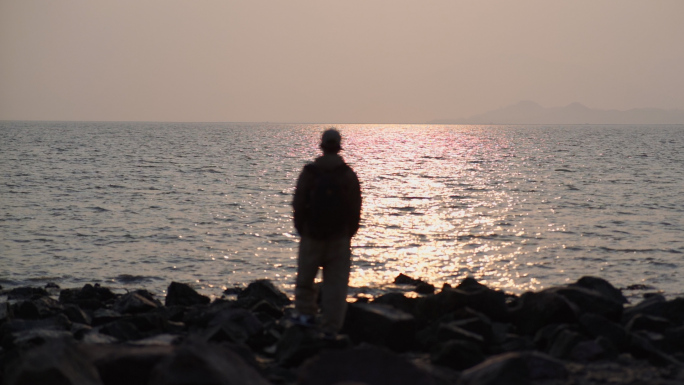 海边孤独背影合集