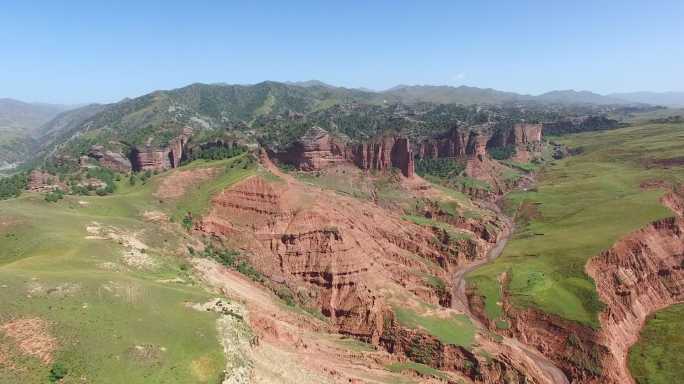 航拍 果洛 雅丹地貌 风化山体 地质森林