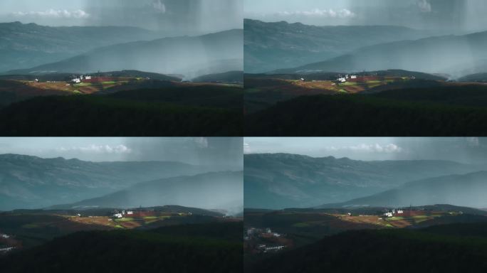 云南旅游风光宣传视频东川红土地降雨风景