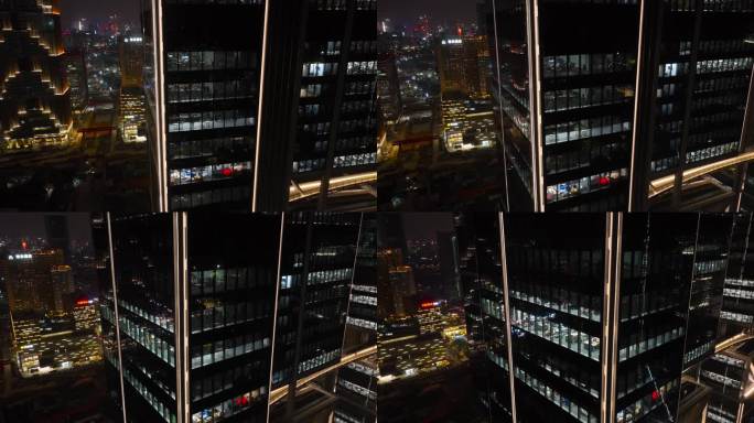 【正版4K素材】大疆天空之城航拍夜景3