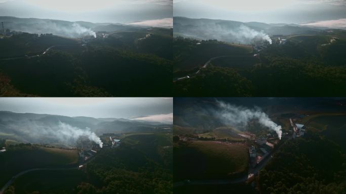 云南旅游宣传风光视频东川红土地逆光炊烟