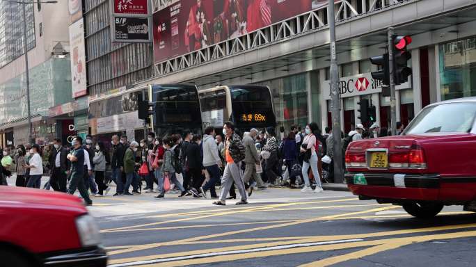 香港街头车水马龙