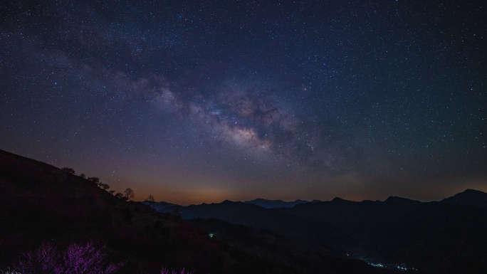 银河夜转日延时