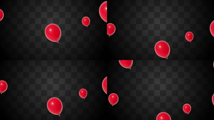 【Alpha通道】红色气球上升 放飞天空