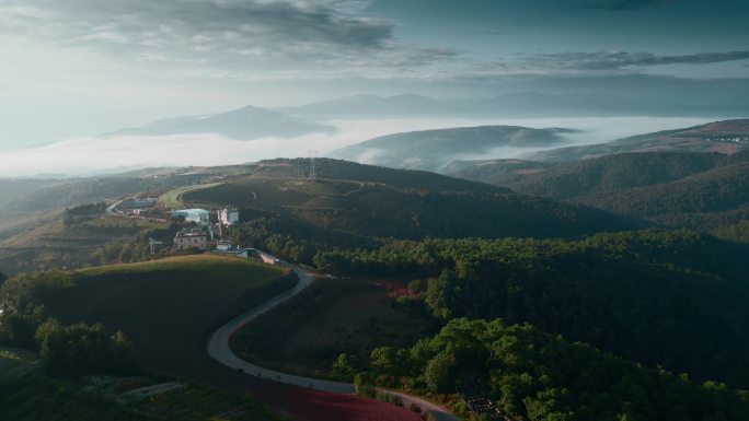 云南旅游宣传风光视频东川红土地晨雾