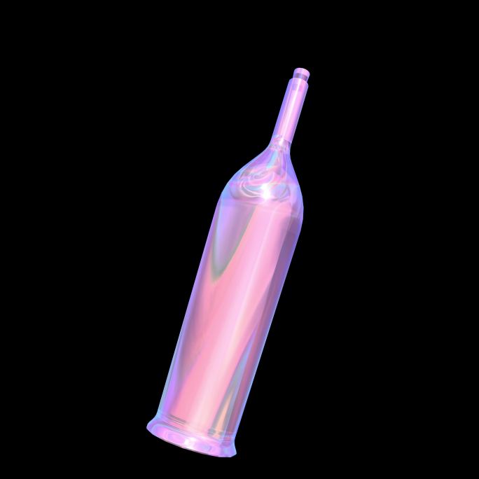 4K赛博朋克红酒 瓶子玻璃瓶小资奢华啤酒