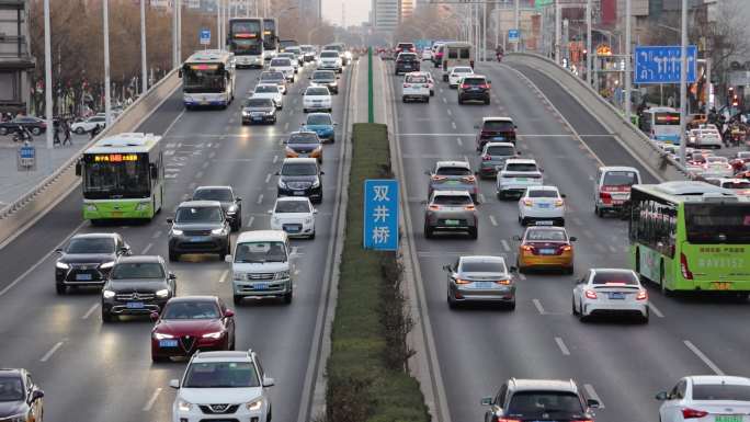 北京车流 CBD建筑 拥堵路段