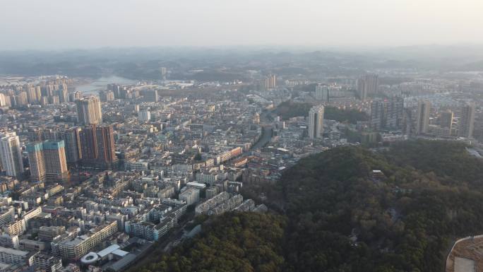 四川绵阳三台城市全景航拍