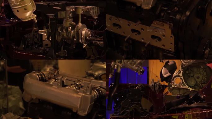 镜头合集零件轿车汽车发动机内部结构(1)