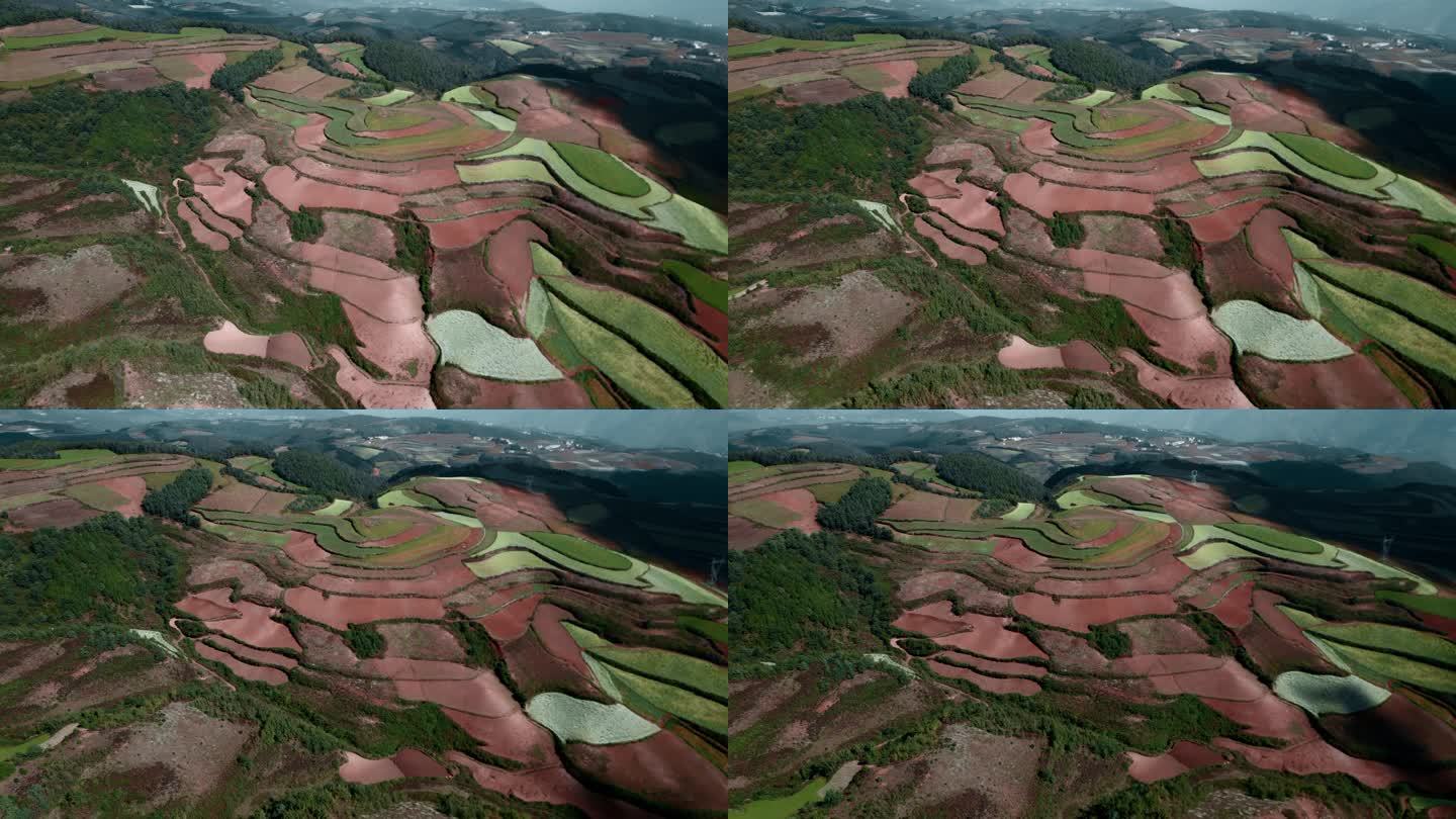 云南旅游农业宣传风光东川红土地田地色块