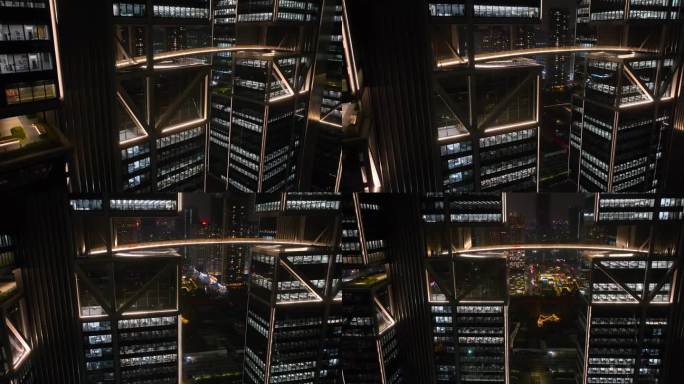 【正版4K素材】大疆天空之城航拍夜景11