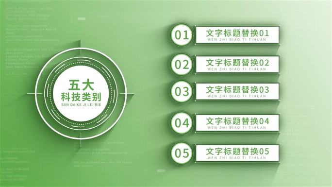 绿色简洁科技信息分类展示